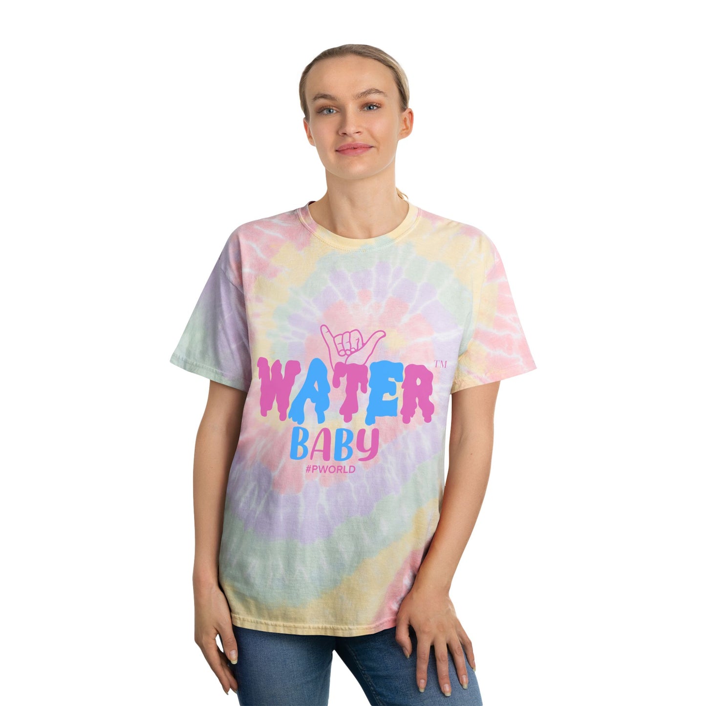 Water Baby Tie-Dye Tee — Pastel Spiral Surf Vibe