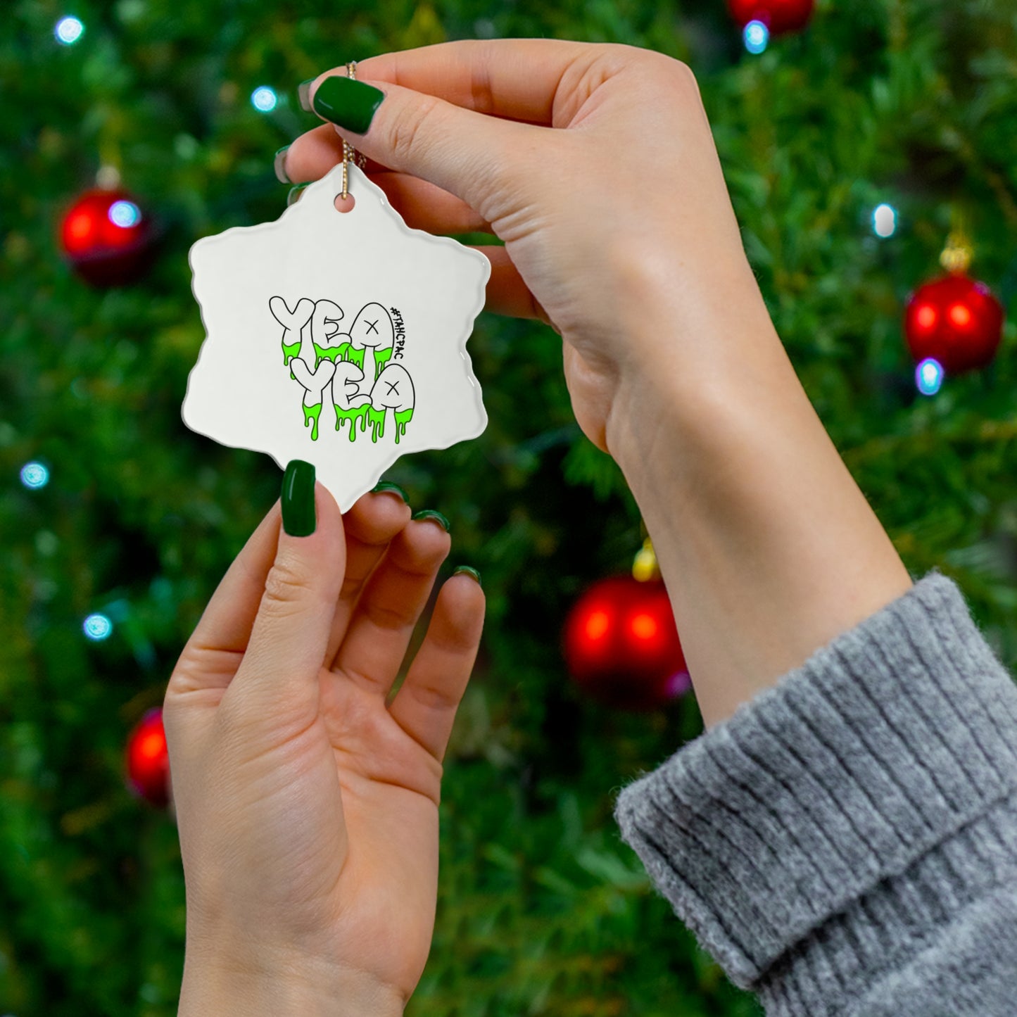 Trendy Ceramic Ornament, Holiday Decor, Gift Idea, Tree Decoration, Festive Accessories, Unique Home Decoration