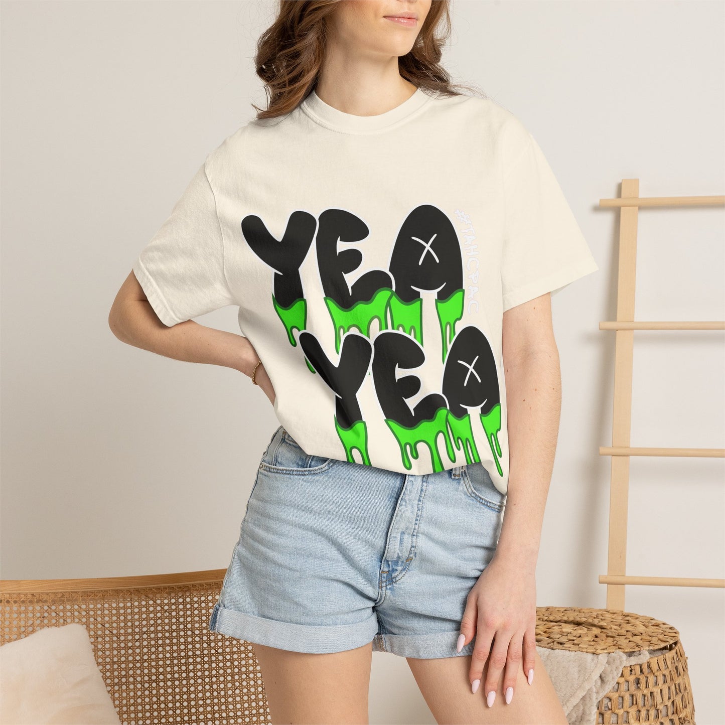 YEA YEA Graphic T‑Shirt — #TAHCPAC Back Print