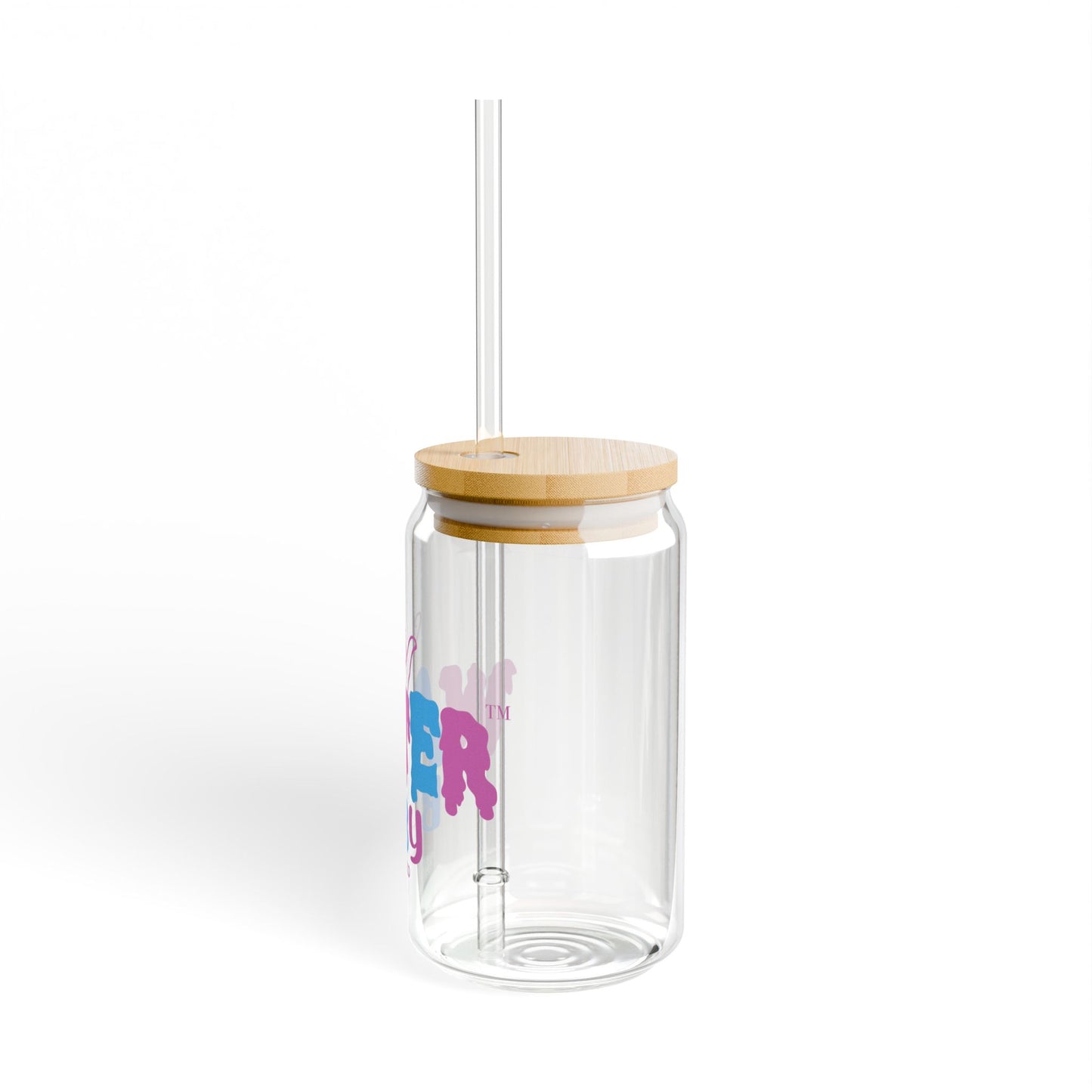 Water Baby Sipper Glass - 16oz Bamboo Lid Straw Jar