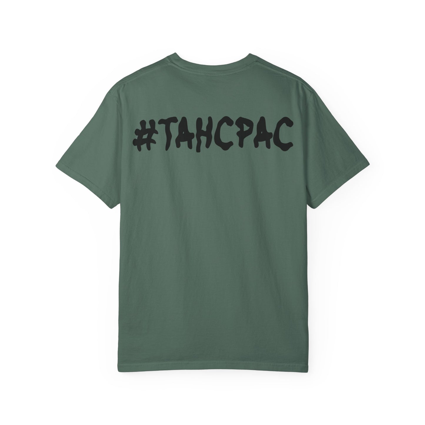 YEA YEA Graphic T‑Shirt — #TAHCPAC Back Print