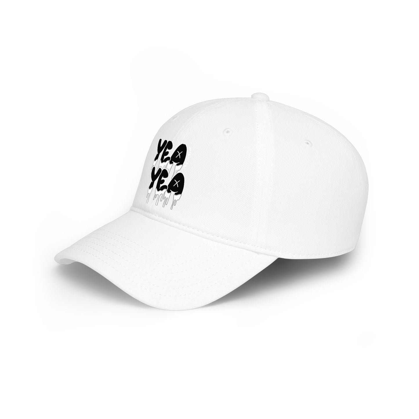 Low Profile Cap with Dripping 'Yea Yea' Ghosts — Minimal Streetwear Baseball Hat