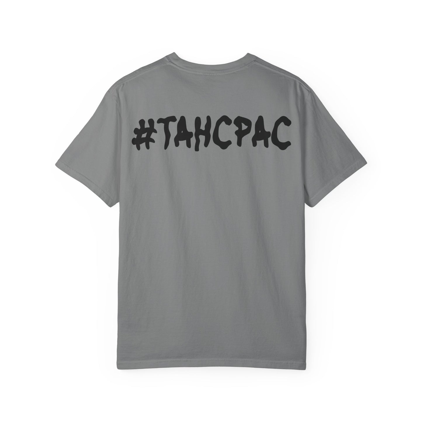 YEA YEA Graphic T‑Shirt — #TAHCPAC Back Print