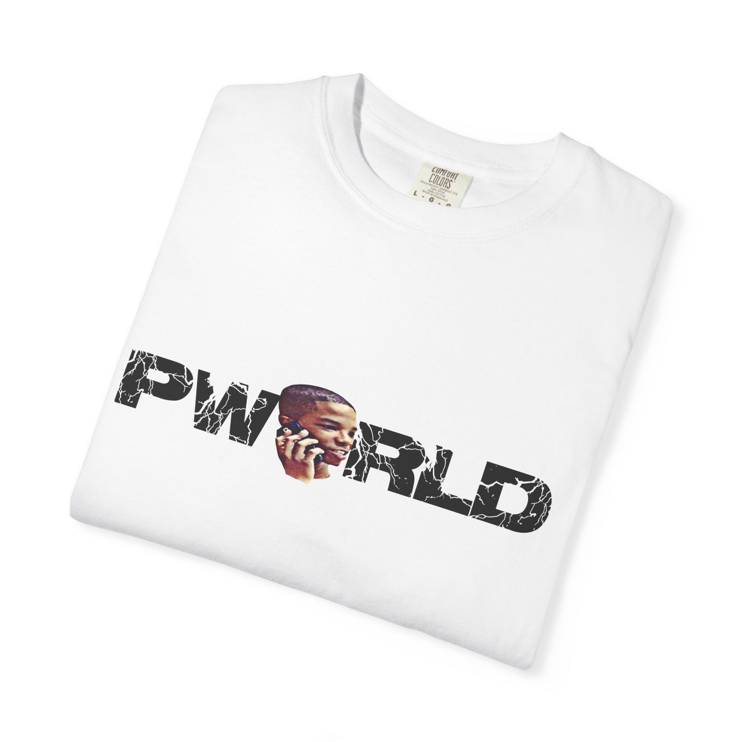 PWorld Graphic T-Shirt — Bold Text Logo Tee
