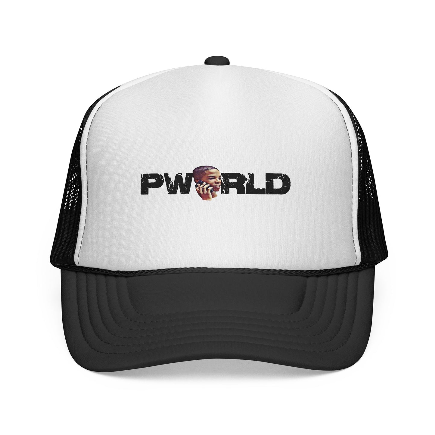 Trucker Cap — PWRLD Logo Trucker Hat with Retro Portrait