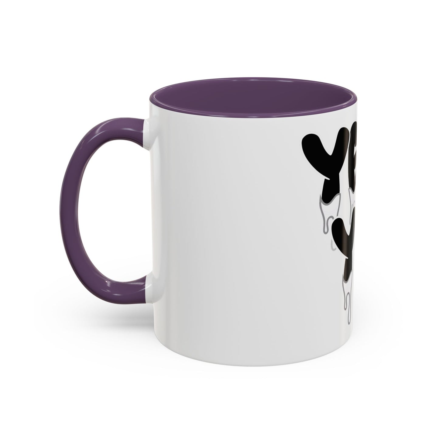 Drippy "YEA YEA" Accent Coffee Mug — Black & White Graphic Ceramic