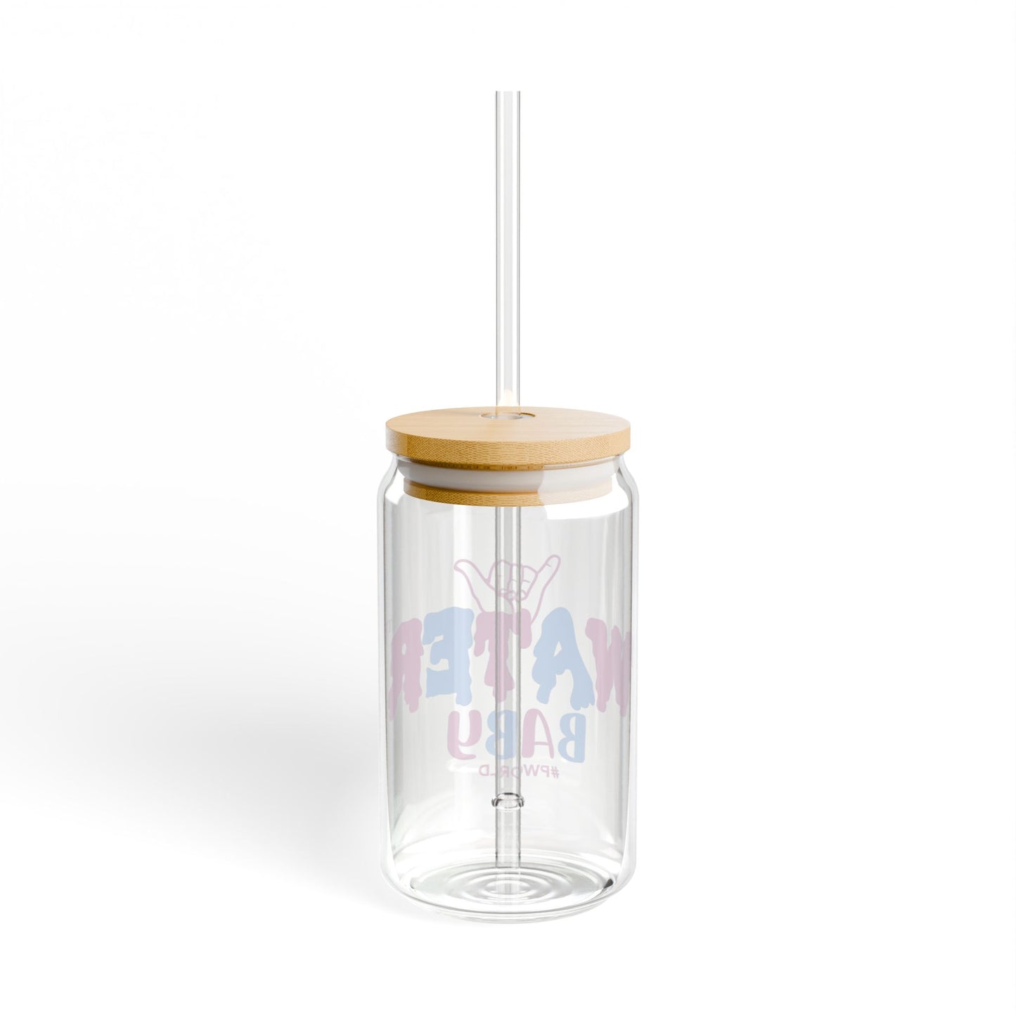 Water Baby Sipper Glass - 16oz Bamboo Lid Straw Jar