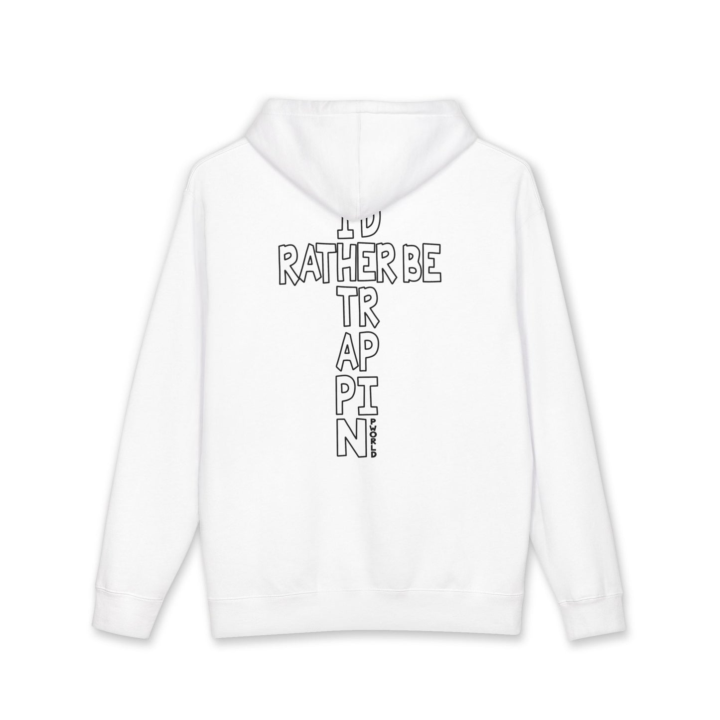 Water Baby Hoodie — Colorful 'Water Baby' Front & 'I'd Rather Be Trappin'' Back Pullover