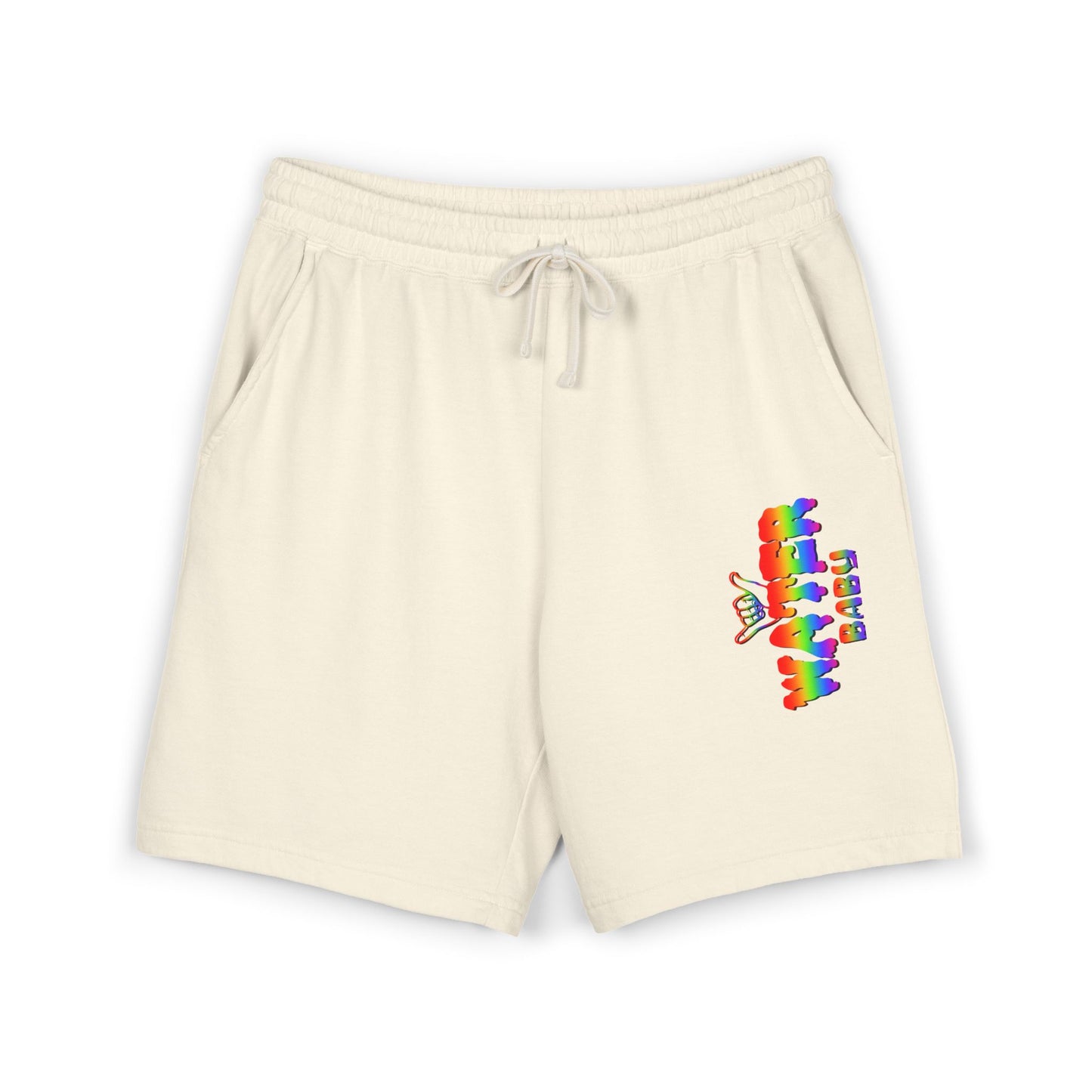 Rainbow Pride Fleece Shorts — Lightweight Garment-Dyed Sweat Shorts