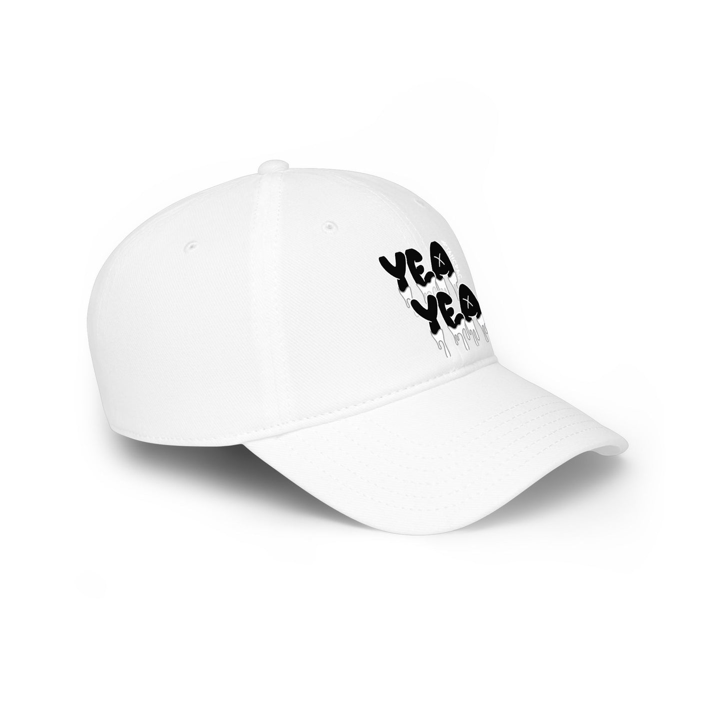 Low Profile Cap with Dripping 'Yea Yea' Ghosts — Minimal Streetwear Baseball Hat