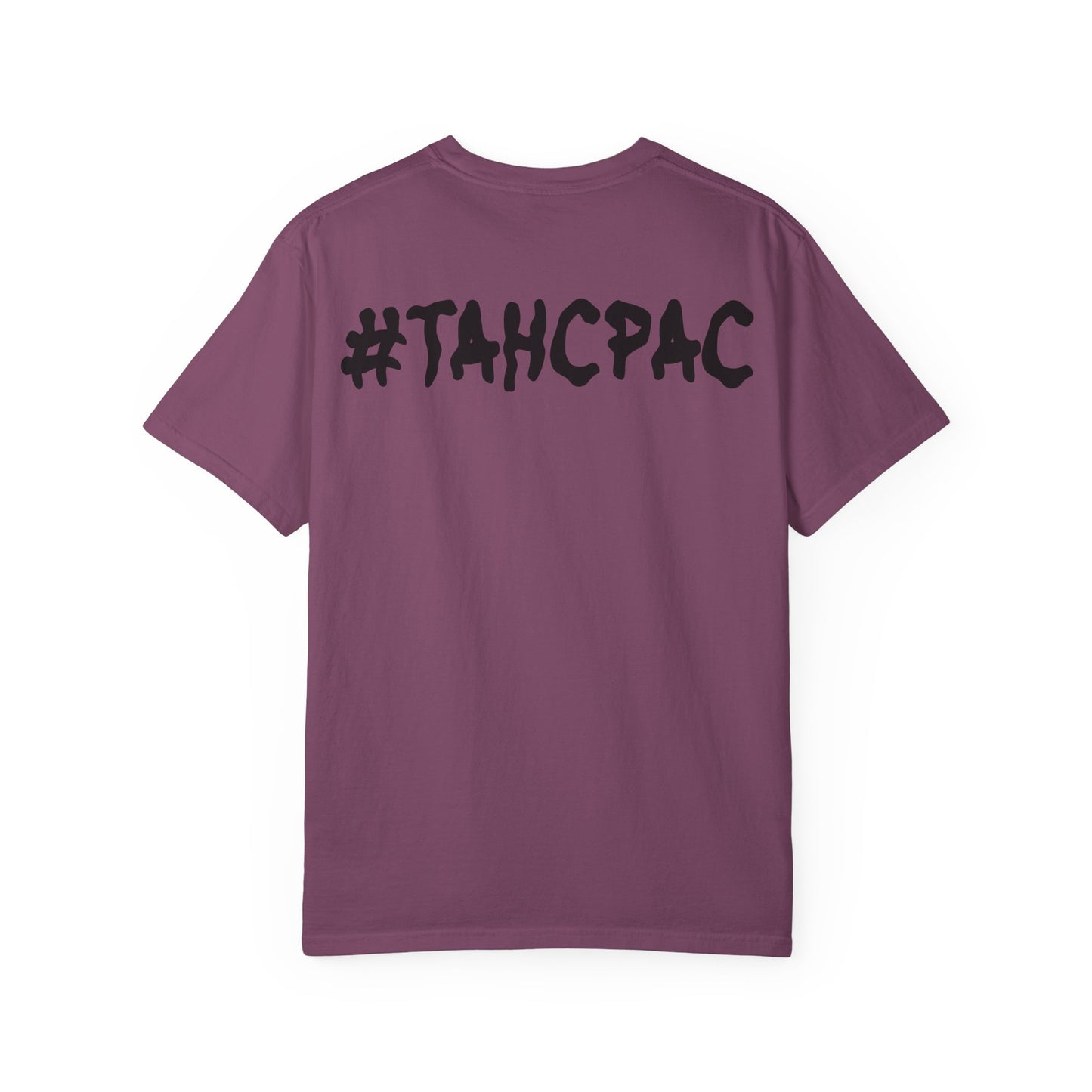 YEA YEA Graphic T‑Shirt — #TAHCPAC Back Print