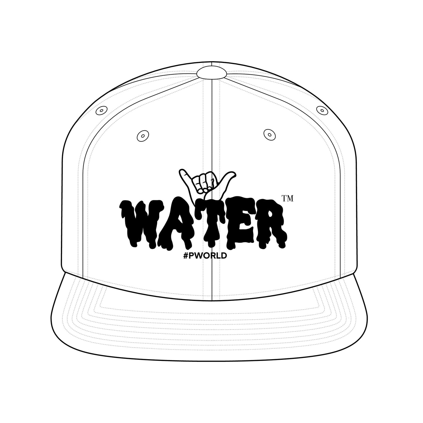 Water-Themed Unisex Snapback Hat, Casual Cap, Streetwear Accessory, Perfect Gift for Summer, Beach Days, Festivals