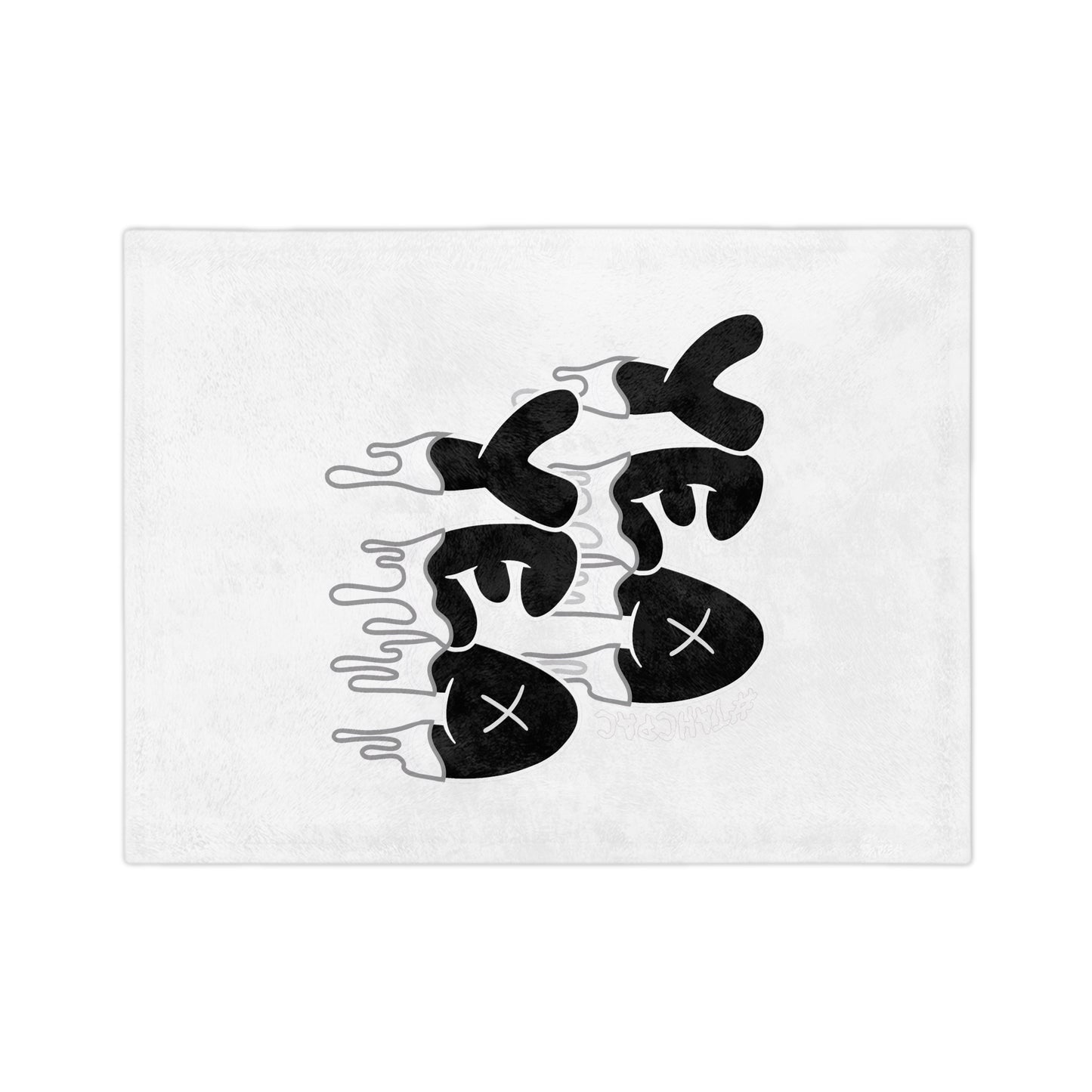 Dripping 'YEA YEA' Graphic Microfiber Blanket — Black & White Cozy Throw