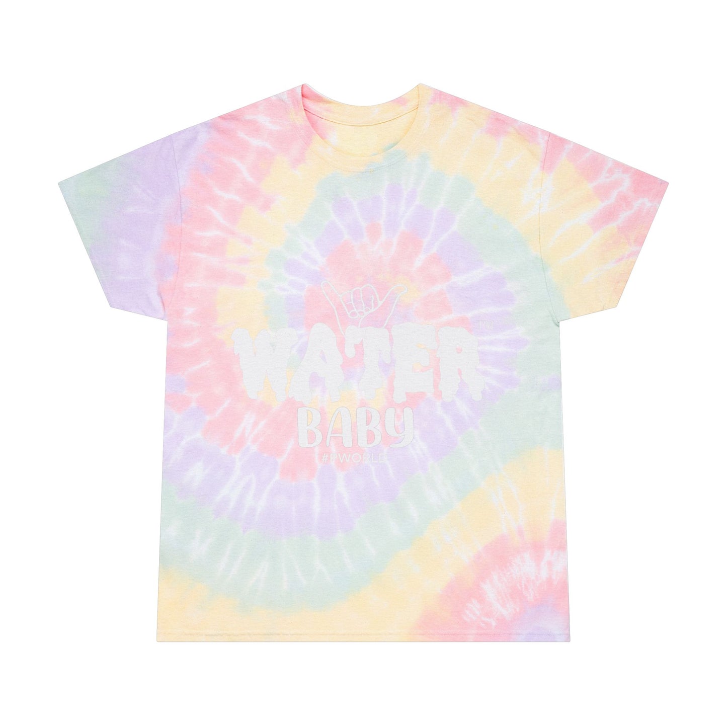 Pastel Spiral Tie-Dye Tee — 'Water' Graphic Casual T-Shirt
