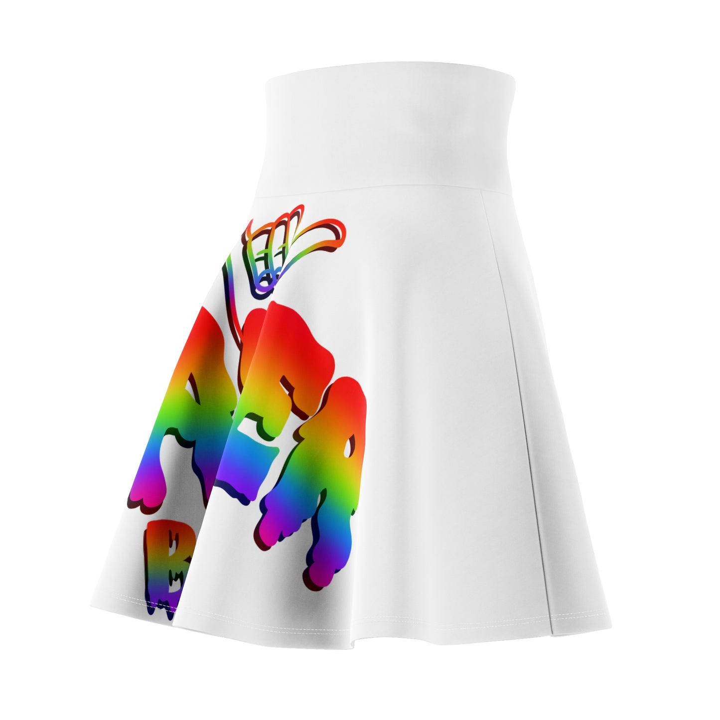 Rainbow Shaka Skater Skirt — Colorful Surf Vibe AOP