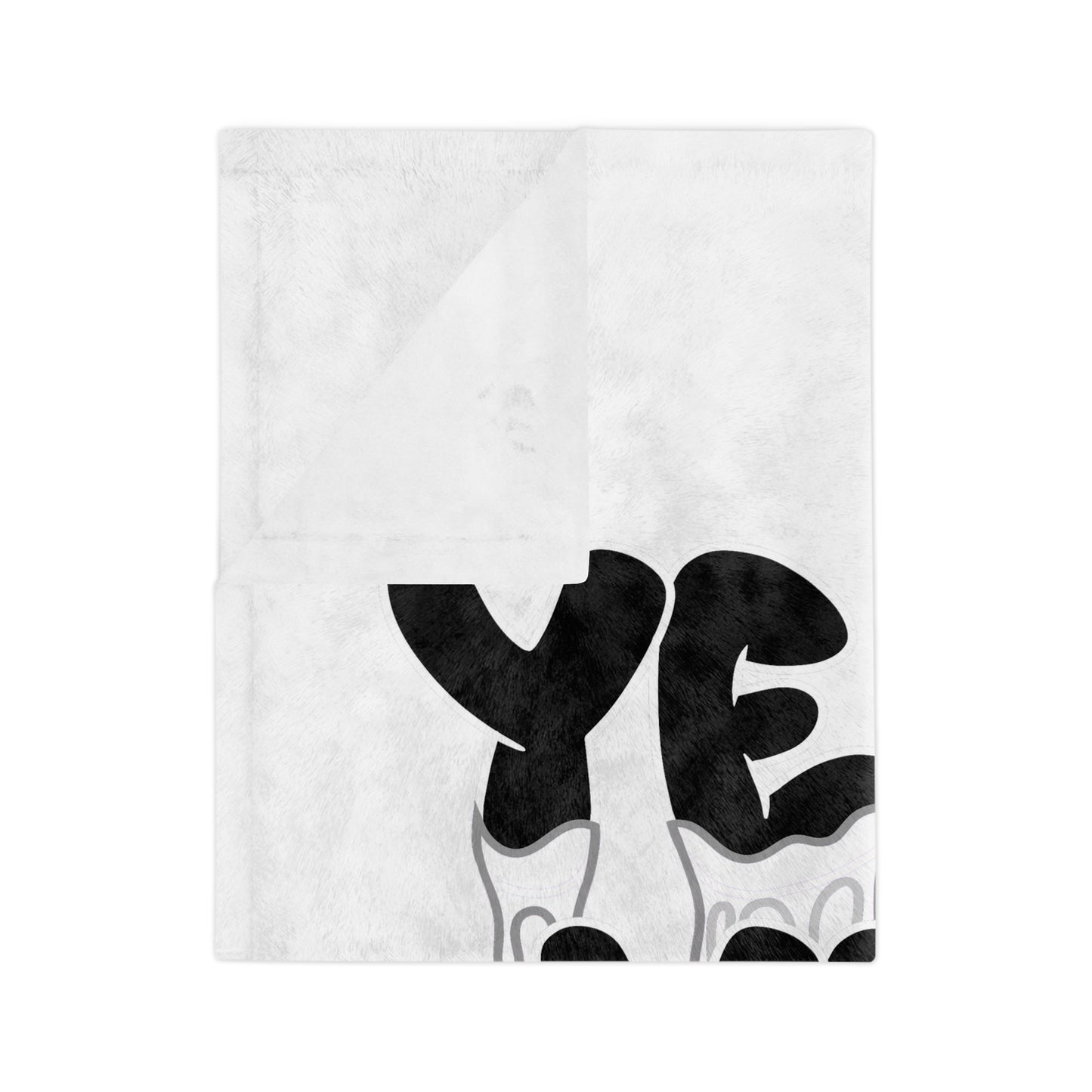 Dripping 'YEA YEA' Graphic Microfiber Blanket — Black & White Cozy Throw