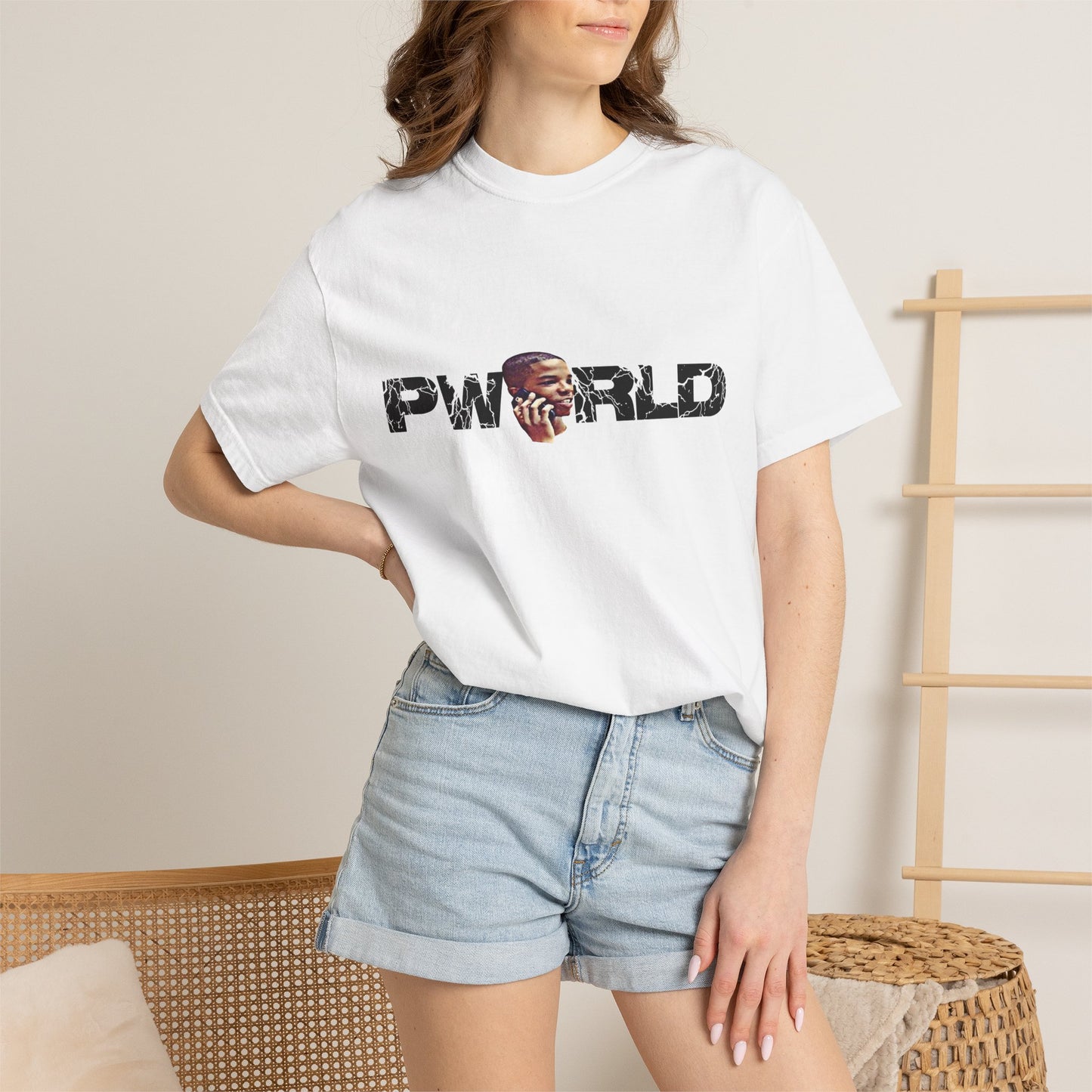 PWorld Graphic T-Shirt — Bold Text Logo Tee