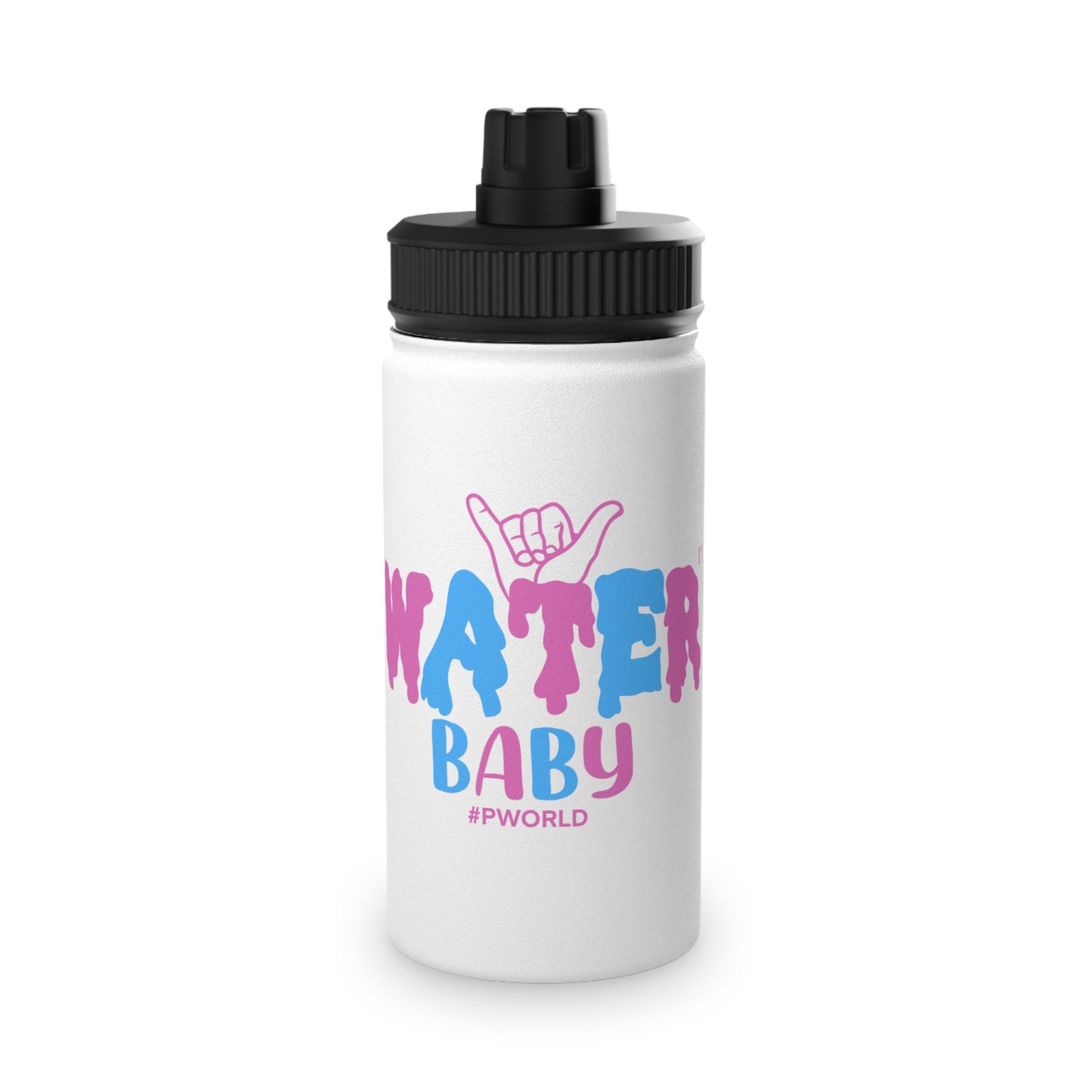 Trendy Water Bottle with Sports Lid, Perfect for Fitness Enthusiasts, Summer Vacation, and Travel, Water Baby Design, Hydration [...]