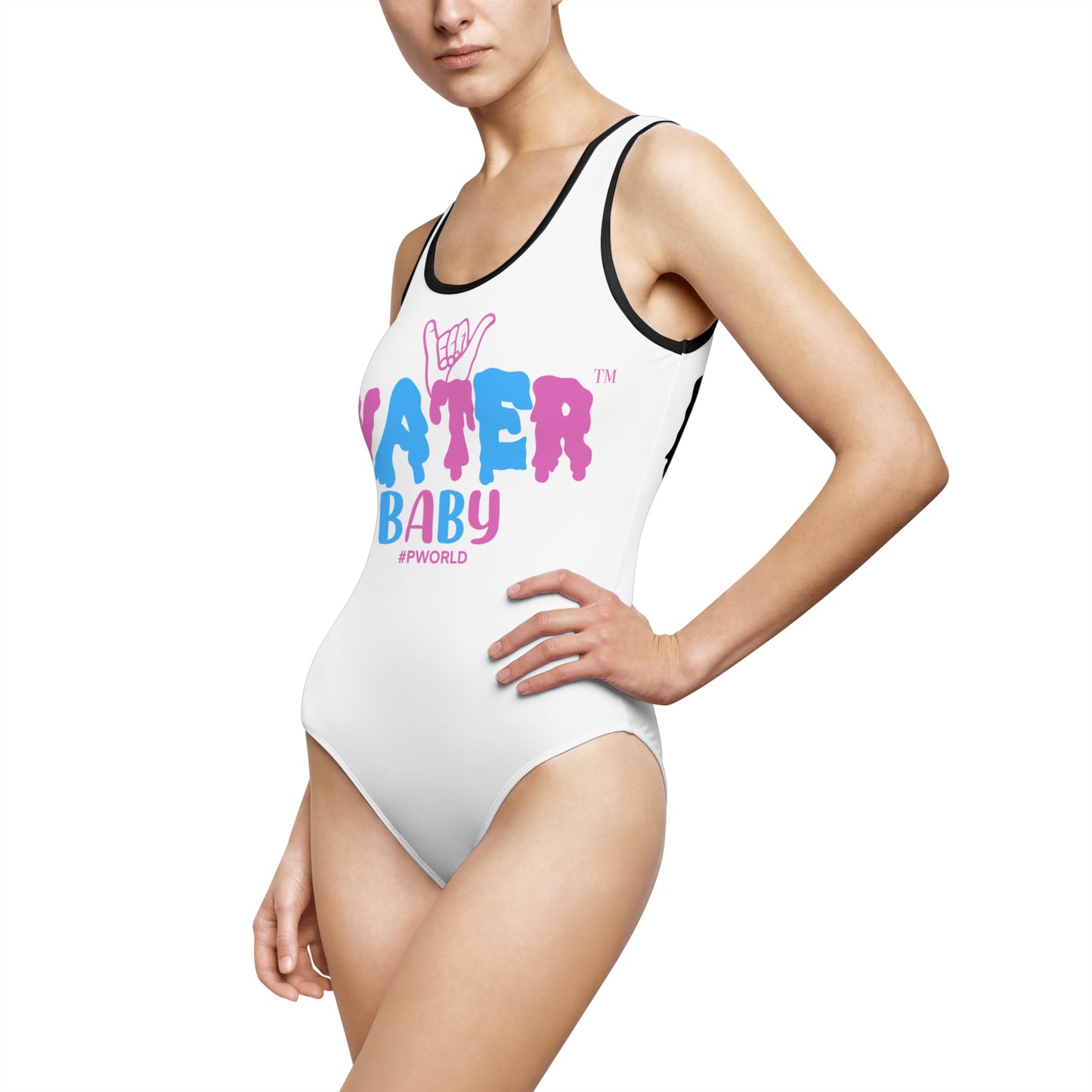 WATER BABY One-Piece Swimsuit — Bold Graphic Beach Swimwear