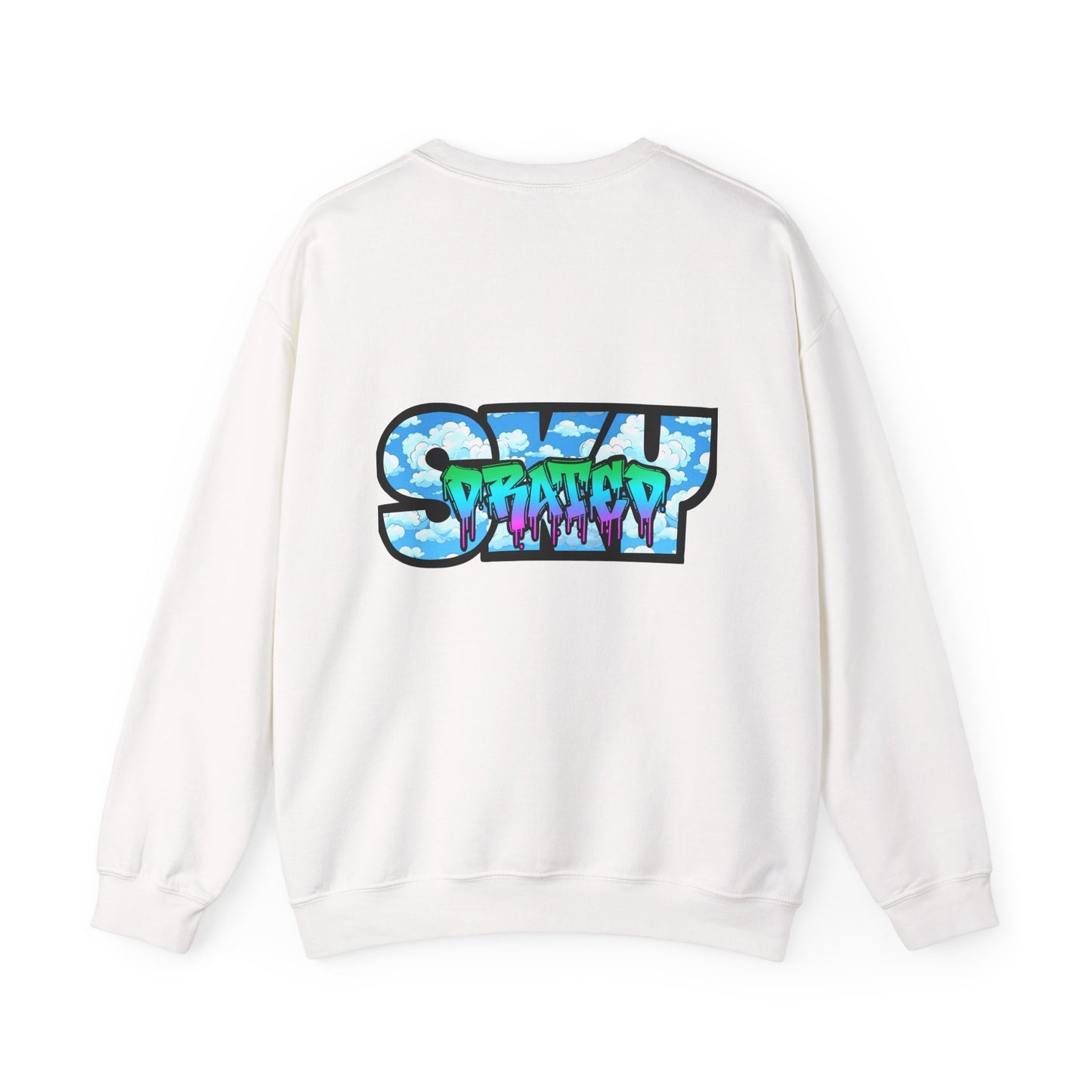 Crewneck Sweatshirt — "Water Baby" Graphic Pullover with Surf-Inspired Back Print