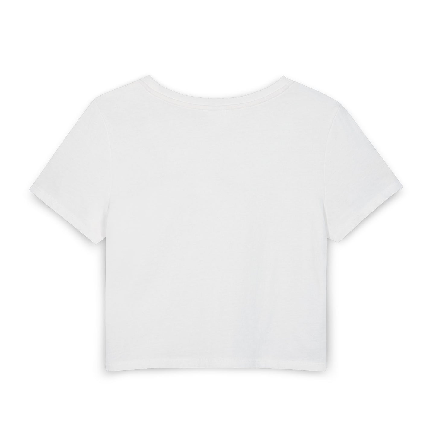 PWORLD Graphic Baby Tee — Women's Cropped Tee with Vintage Collage Logo