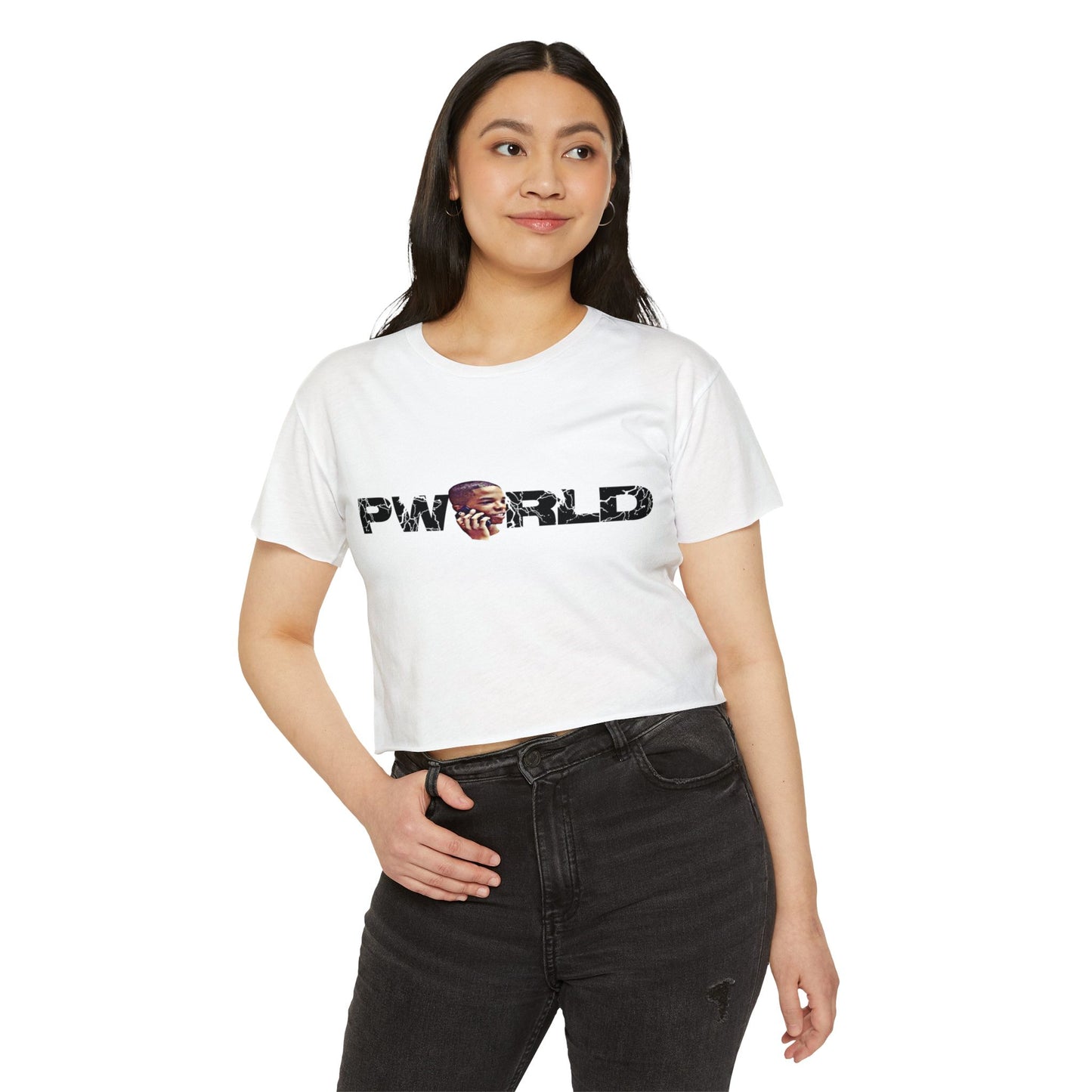 PWRLD Festival Crop Top — Graphic Women's Cropped Tee