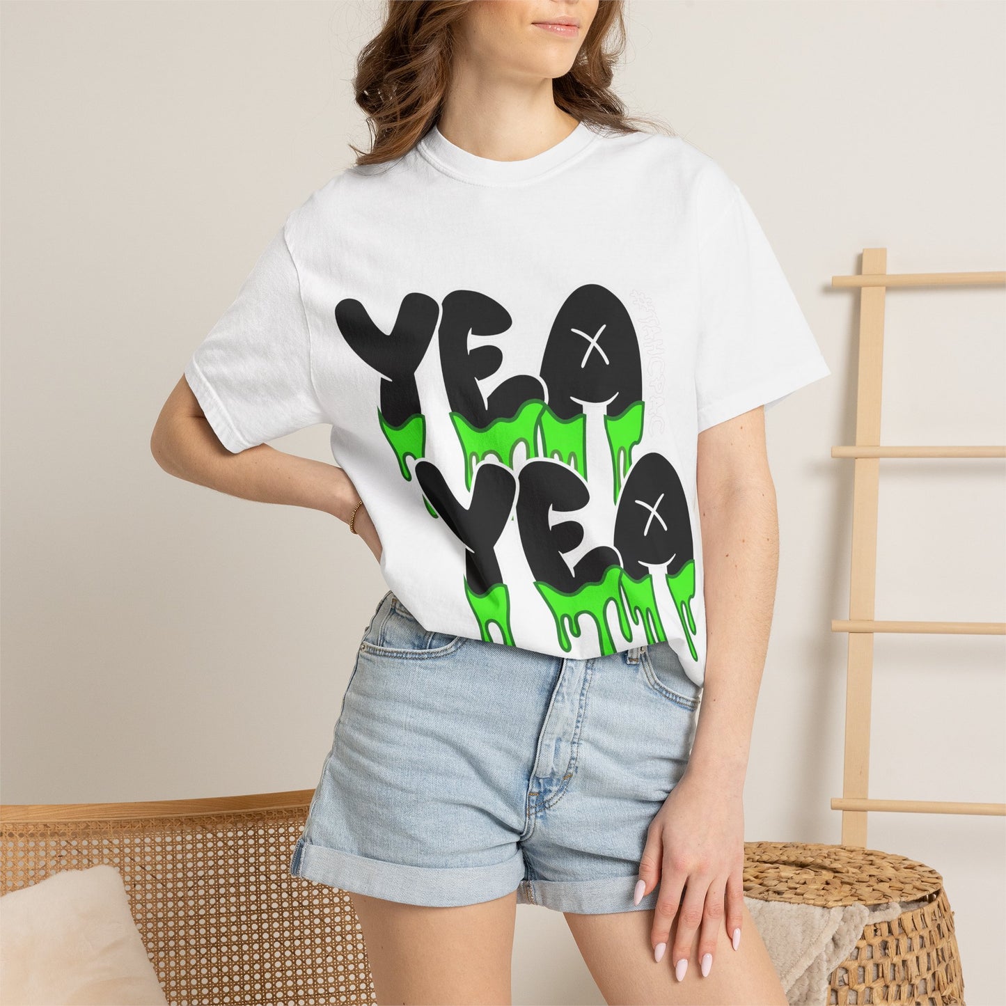 YEA YEA Graphic T‑Shirt — #TAHCPAC Back Print