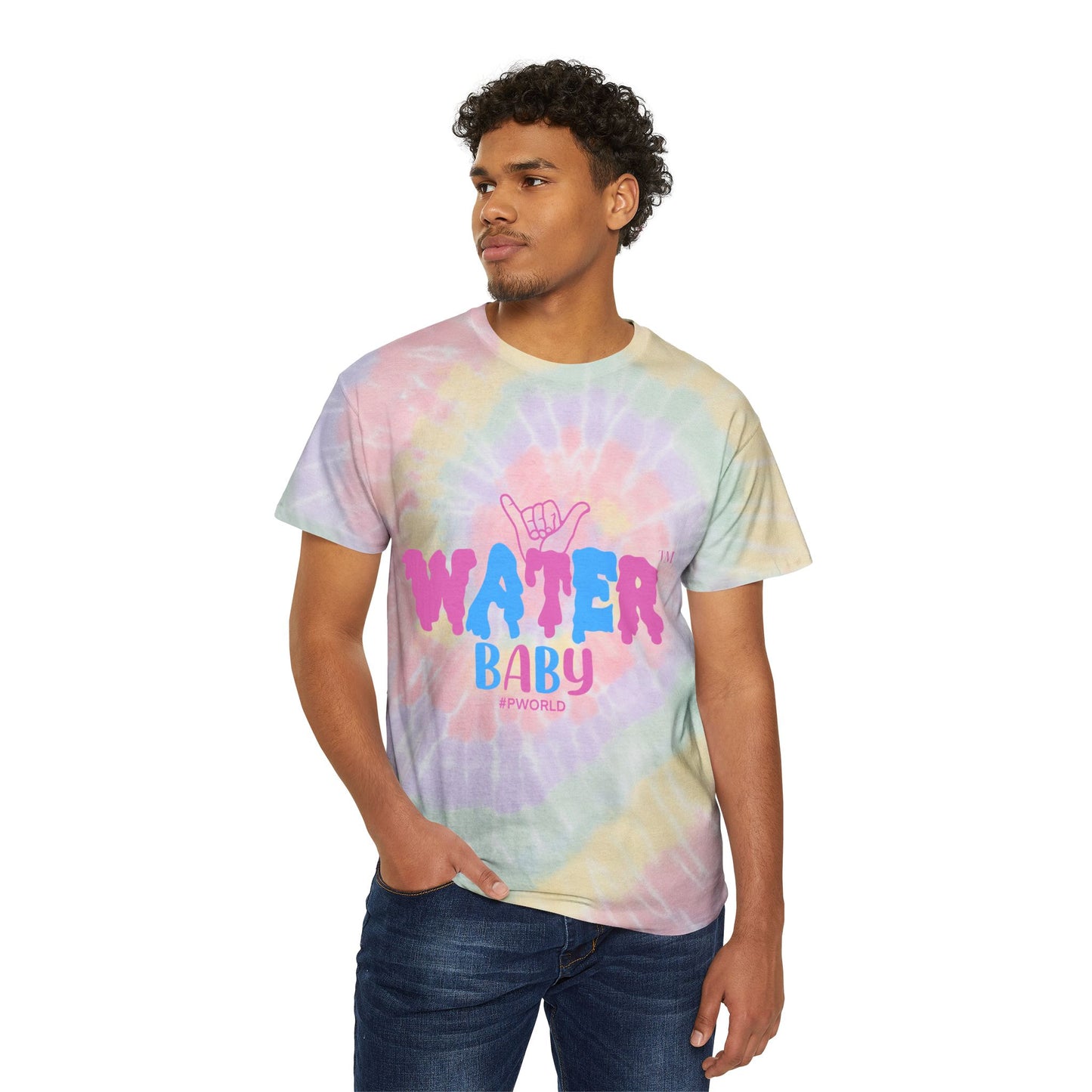 Water Baby Tie-Dye Tee — Pastel Spiral Surf Vibe