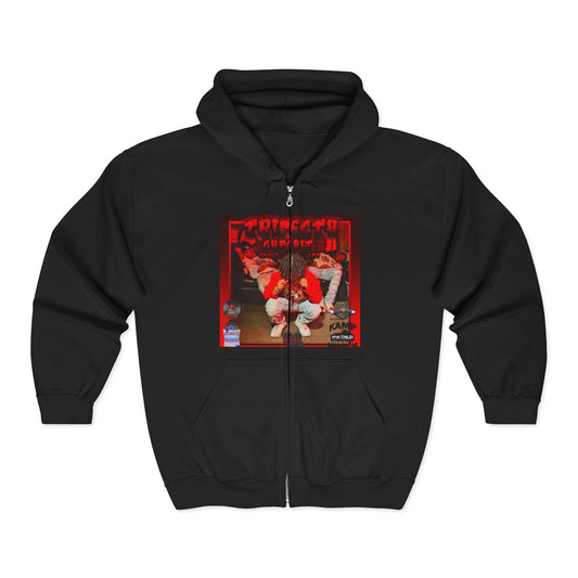 Festive Unisex Zip-Up Santa Hoodie