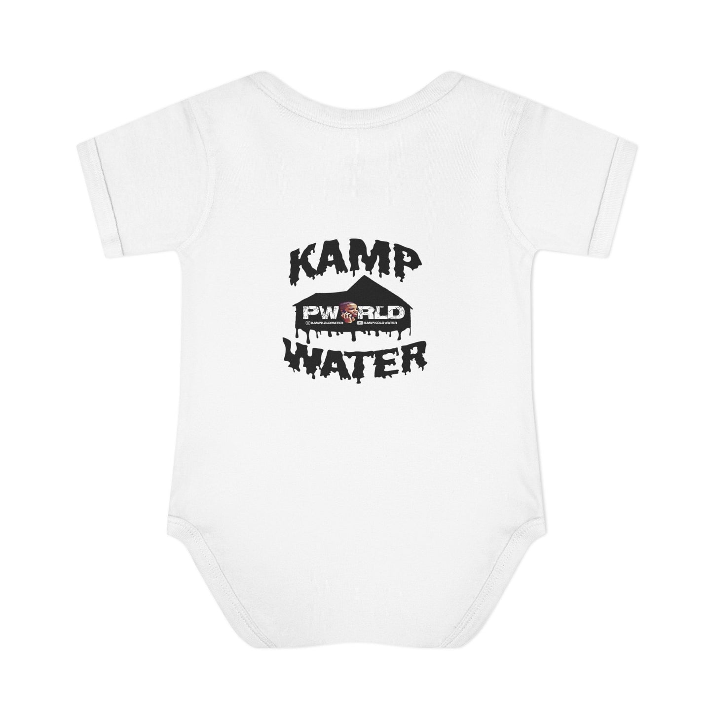 Infant Bodysuit — Playful 'Yea Yea' Drip Design with 'Kamp Water' Back Print