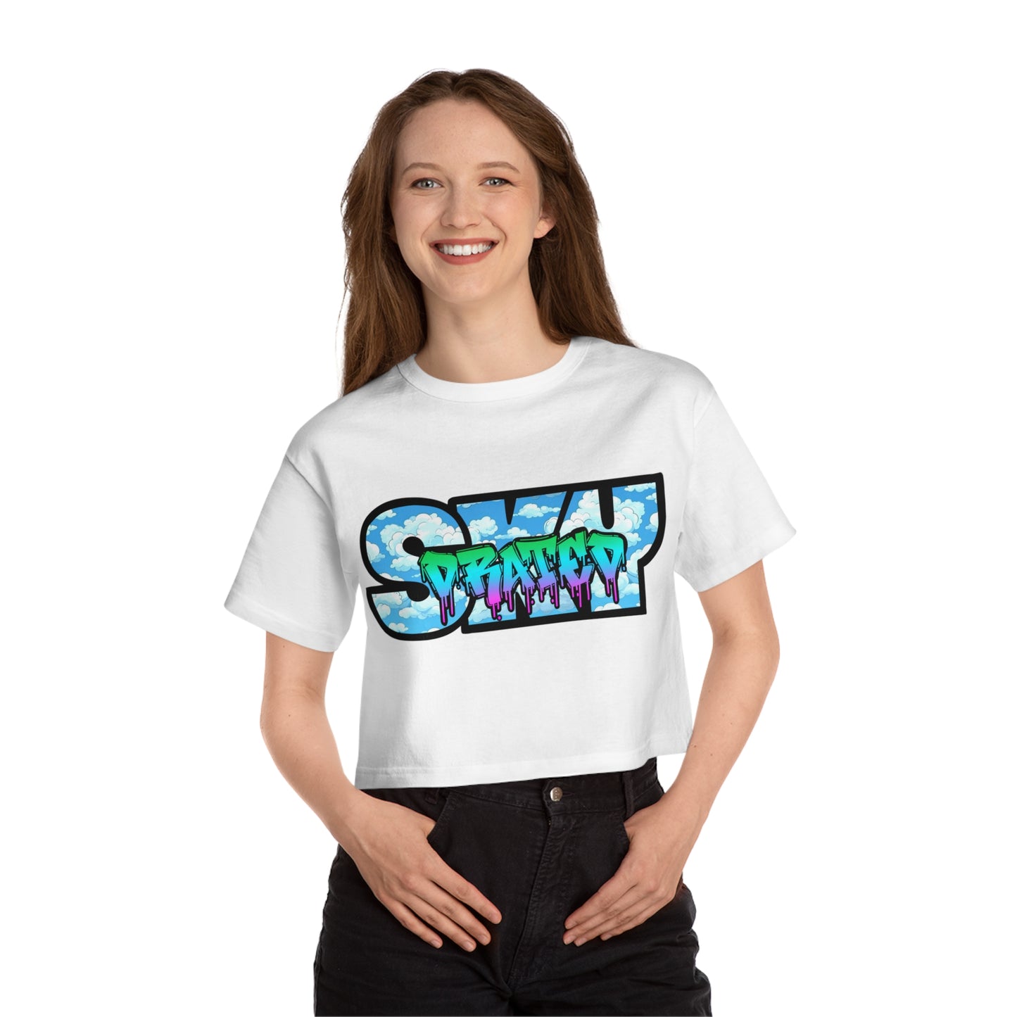 Urban Graffiti Cropped T-Shirt for Trendsetters, Street Style Tee, Casual Wear, Summer Outfit, Gift for Fashion Lovers