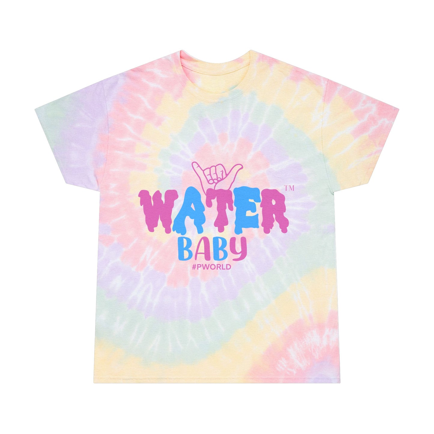 Water Baby Tie-Dye Tee — Pastel Spiral Surf Vibe