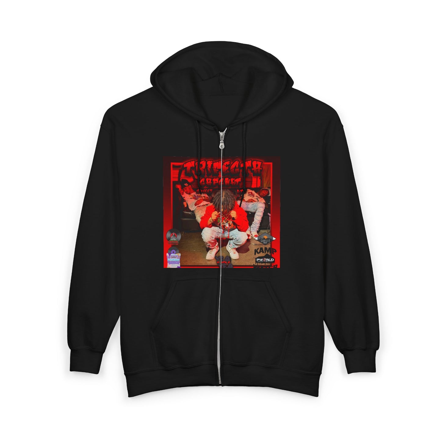 Festive Unisex Zip-Up Santa Hoodie