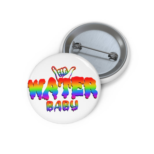 Water Baby Pin Button – Rainbow Shaka Button Badge