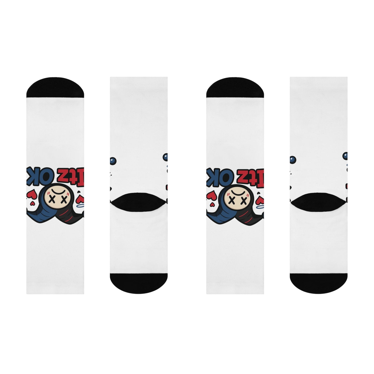 Cushioned Crew Socks — Cute Jester Character “Itz OK” Graphic
