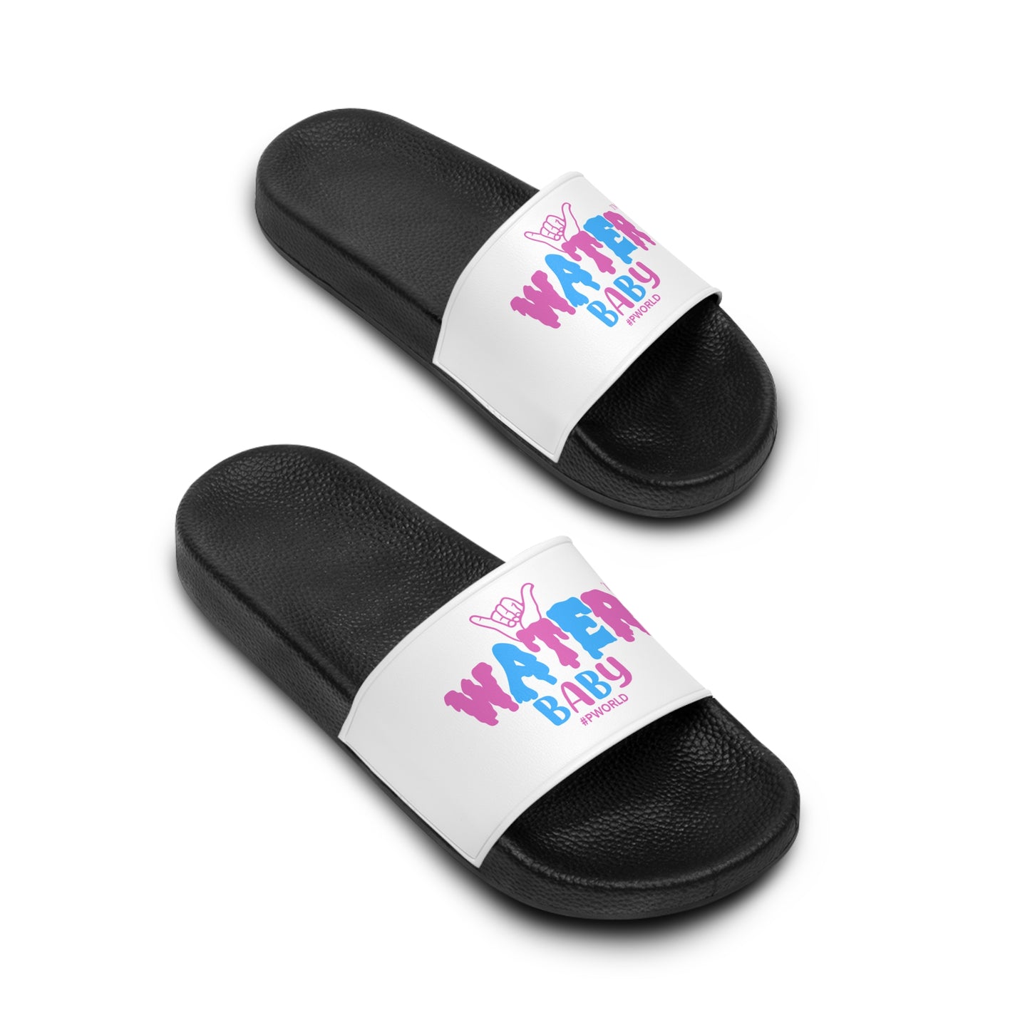 Water Baby Slide Sandals — Cute Mermaid Graphic Women's Slides