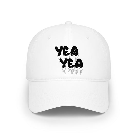 Low Profile Cap with Dripping 'Yea Yea' Ghosts — Minimal Streetwear Baseball Hat