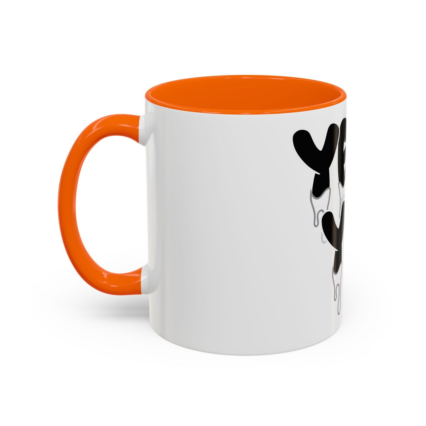Drippy "YEA YEA" Accent Coffee Mug — Black & White Graphic Ceramic