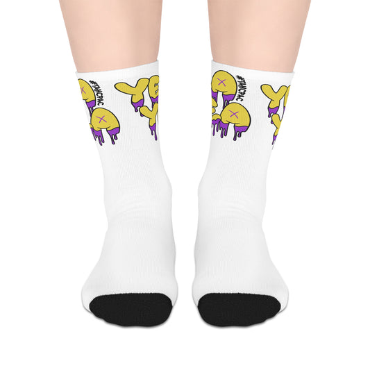 Colorful Graphic Mid-Length Socks, Fun Casual Socks, Trendy Sock Gift, Stylish Everyday Accessories, Unique Art Socks, Youthful Vibe
