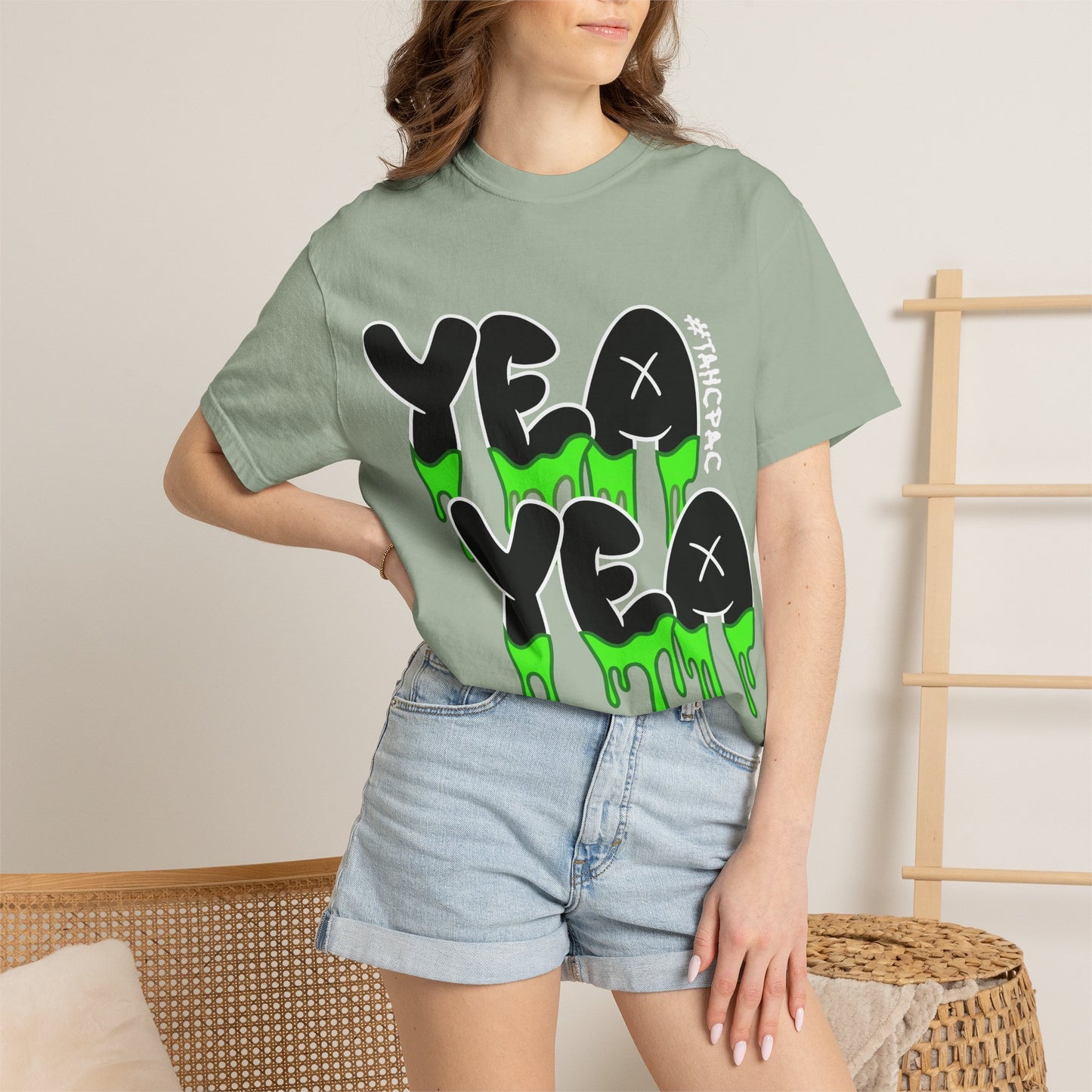 YEA YEA Graphic T‑Shirt — #TAHCPAC Back Print