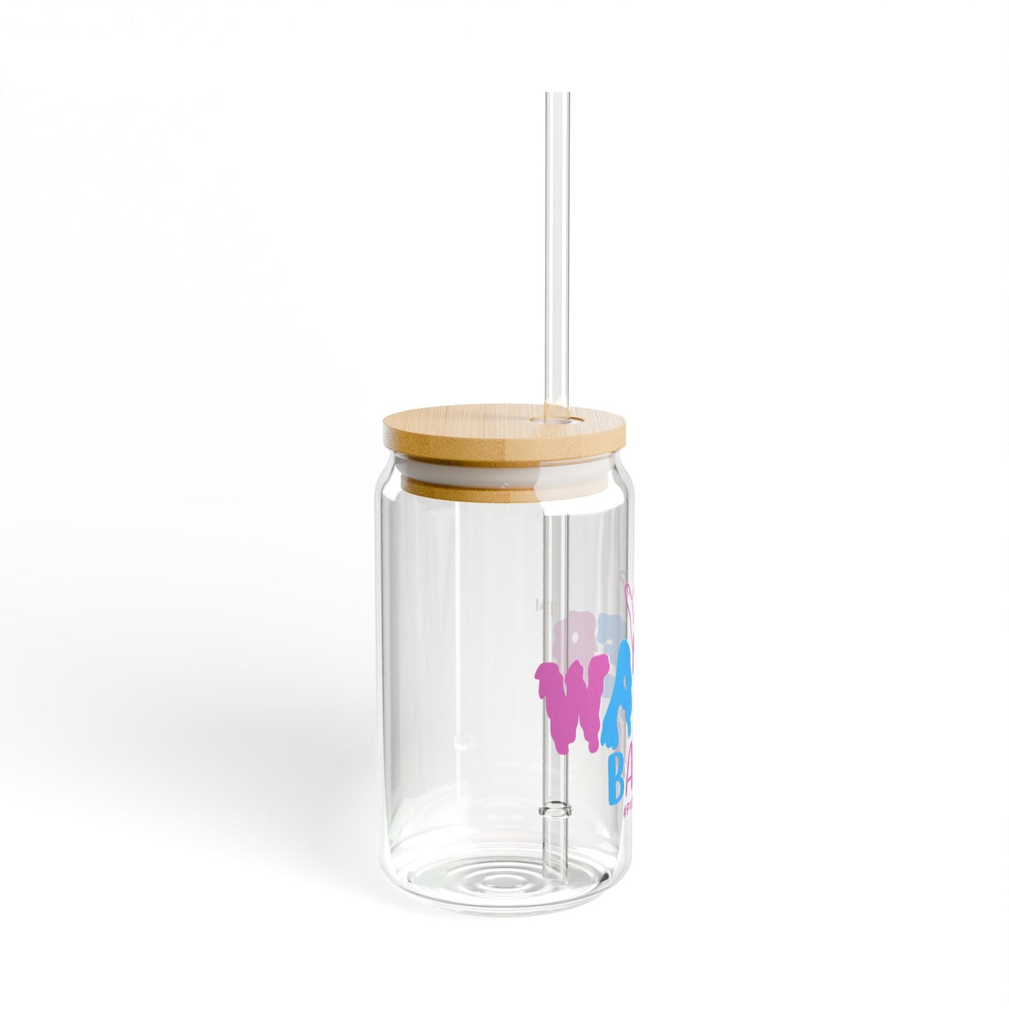 Water Baby Sipper Glass - 16oz Bamboo Lid Straw Jar