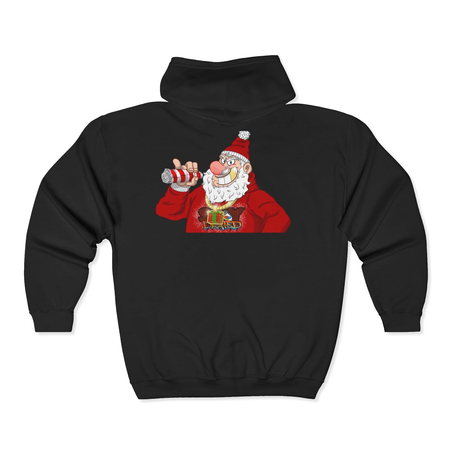 Festive Unisex Zip-Up Santa Hoodie